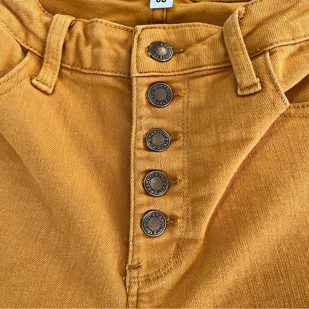 Judy Blue Mustard Cropped Button-Fly Ankle Jeans - Picture 5 of 14